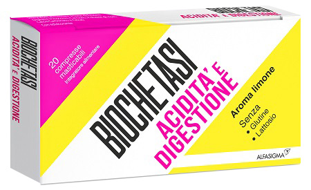 BIOCHETASI ACIDITA' E DIGESTIONE 20 COMPRESSE MASTICABILI AROMA LIMONE - Farmacia Murachelli Di Putelli dr. Giovanni