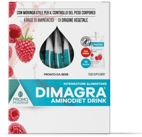 DIMAGRA AMINODIET DRINK LAMPONE 10 POUCH DA 80 G - Farmacia Murachelli Di Putelli dr. Giovanni