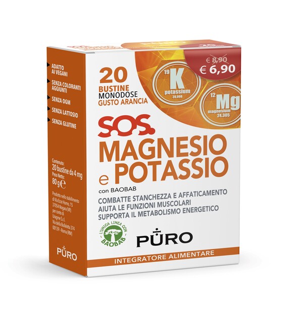 PURO MAGNESIO POTASSIO E BAOBAB 20 BUSTINE 4 G - Farmacia Murachelli Di Putelli dr. Giovanni