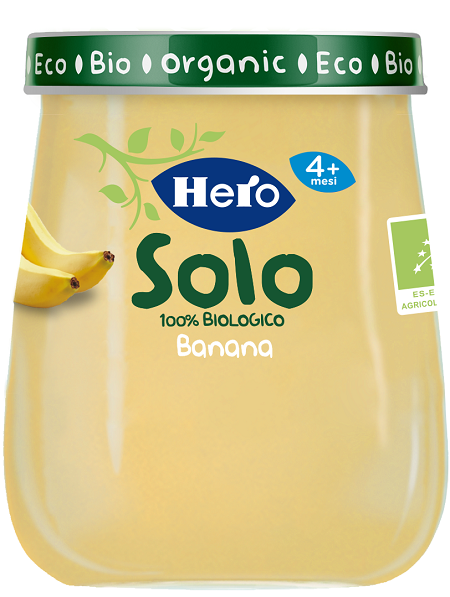 HERO SOLO OMOGENEIZZATO BANANA 100% BIO 120 G - Farmacia Murachelli Di Putelli dr. Giovanni