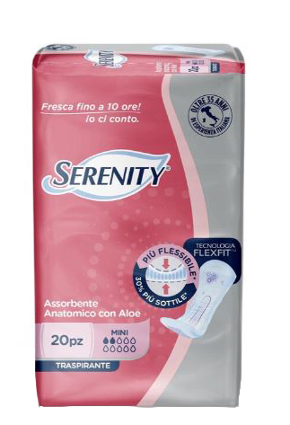 SERENITY ASSORBENTE ANATOMICO CON ALOE FLEXIT MINI 20 PEZZI - Farmacia Murachelli Di Putelli dr. Giovanni