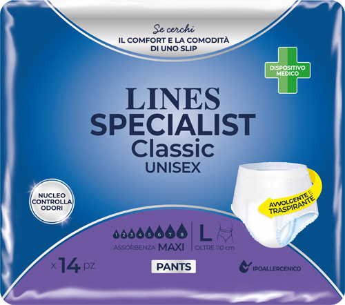 PANNOLONE A MUTANDA LINES SPECIALIST CLASSIC PANTS MAXI L 14 PEZZI - Farmacia Murachelli Di Putelli dr. Giovanni