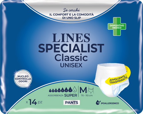 PANNOLONE A MUTANDA LINES SPECIALIST CLASSIC PANTS SUPER M 14 PEZZI - Farmacia Murachelli Di Putelli dr. Giovanni