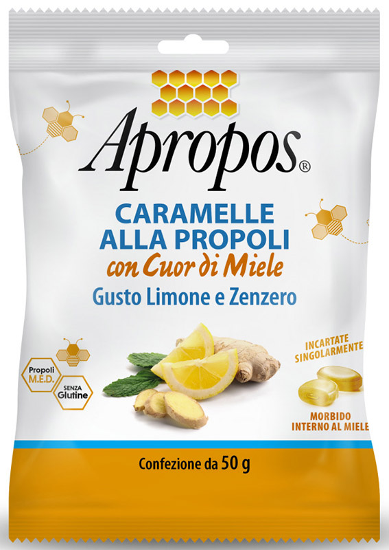 APROPOS CARAMELLE DURE LIMONE/ZENZERO CUOR DI MIELE 50 G - Farmacia Murachelli Di Putelli dr. Giovanni