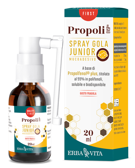 PROPOLI EVSP SPRAY GOLA JUNIOR GUSTO FRAGOLA 20 ML - Farmacia Murachelli Di Putelli dr. Giovanni