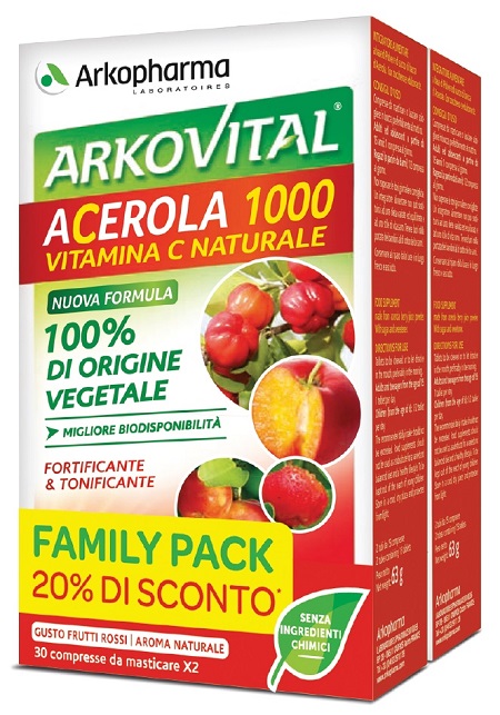 ARKOVITAL ACEROLA 1000 PACK FAMILY 60 COMPRESSE - Farmacia Murachelli Di Putelli dr. Giovanni