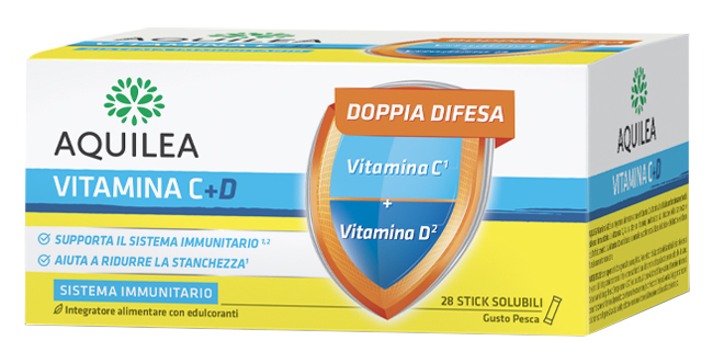 AQUILEA VITAMINA C+D 28 BUSTINE STICK - Farmacia Murachelli Di Putelli dr. Giovanni