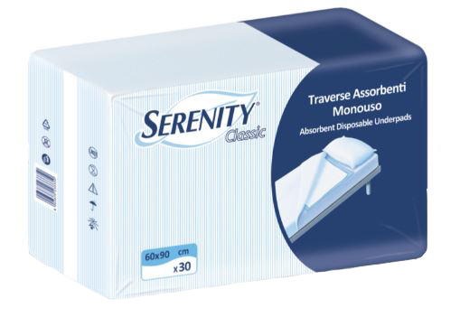 TRAVERSA SALVAMATERASSO PER INCONTINENZA SERENITY RELAX 60X90 CM 30 PEZZI - Farmacia Murachelli Di Putelli dr. Giovanni