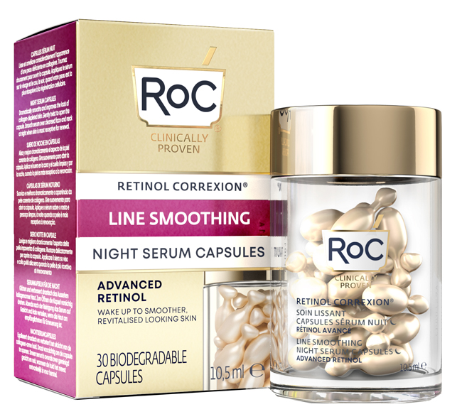 ROC RETINOL CORREXION LINE SMOOTHING SIERO VISO NOTTE 30 CAPSULE - Farmacia Murachelli Di Putelli dr. Giovanni