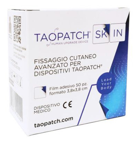 FILM ADESIVO TRASPARENTE TAOPATCH SKIN PER FISSAGGIO DISPOSITIVO TAOPATC 3,8X3,8 CM+ 50 PEZZI - Farmacia Murachelli Di Putelli dr. Giovanni