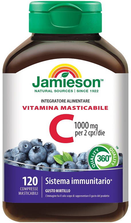 JAMIESON VITAMINA C 1000 MIRTILLO 120 COMPRESSE MASTICABILI - Farmacia Murachelli Di Putelli dr. Giovanni