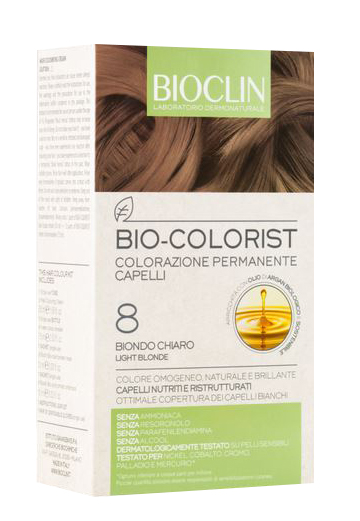BIOCLIN BIO COLOR FAST&PERFECTION 8,0 BIONDO CHIARO CREMA COLORANTE 60 ML + RIVELATORE IN CREMA 60 ML + BIO COLOR SHAMPOO 10 ML + BIO COLOR MASCHERA 10 ML - Farmacia Murachelli Di Putelli dr. Giovanni