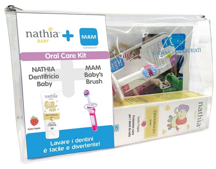 ORAL CARE KIT MASCHIO 1 DENTIFRICIO BABY NATHIA 50 ML + 1 MAM BABY'S BRUSH - Farmacia Murachelli Di Putelli dr. Giovanni