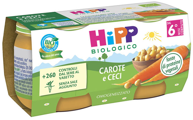 HIPP BIO OMOGENEIZZATO CAROTE/CECI 2X80 G - Farmacia Murachelli Di Putelli dr. Giovanni