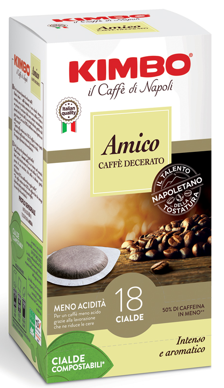 KIMBO AMICO CAFFE' TORREFATTO E DECERATO 18 CIALDE 7 G - Farmacia Murachelli Di Putelli dr. Giovanni