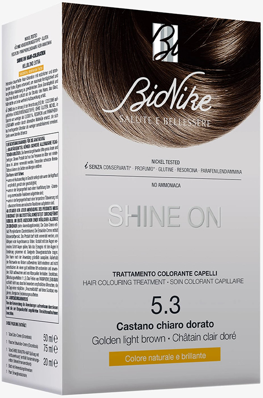 SHINE ON CASTANO CHIARO DORATO 5,3 FLACONE 75 ML + TUBO 50 ML - Farmacia Murachelli Di Putelli dr. Giovanni
