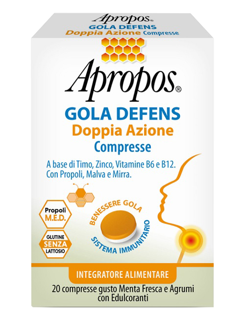 APROPOS GOLA DEFENS DOPPIA AZIONE 20 COMPRESSE - Farmacia Murachelli Di Putelli dr. Giovanni