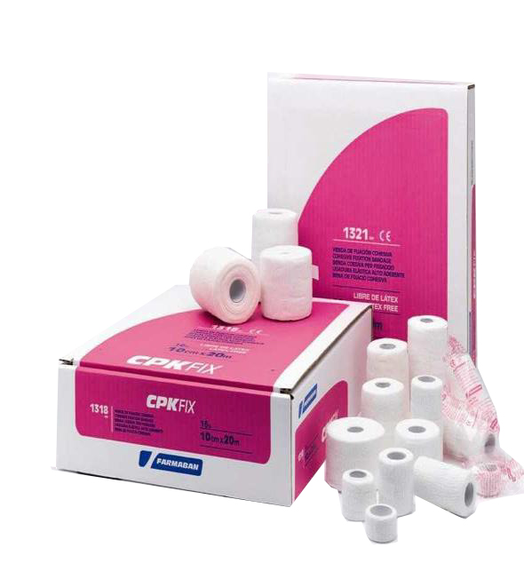 FARMABAN CPK FIX LATEX FREE 10CM X 20M BENDA ELASTICA COESIVA DI FISSAZIONE LATEX FREE DISPENSER BOX 16 PEZZI - Farmacia Murachelli Di Putelli dr. Giovanni
