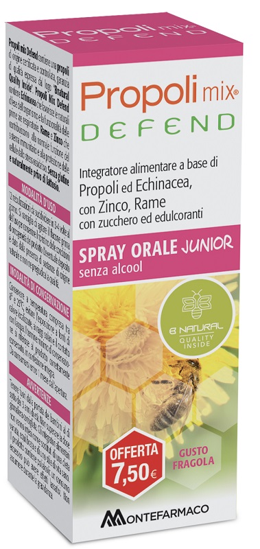 PROPOLI MIX DEFEND SPRAY ORALE JUNIOR ANALCOLICO 30 ML GUSTO FRAGOLA - Farmacia Murachelli Di Putelli dr. Giovanni