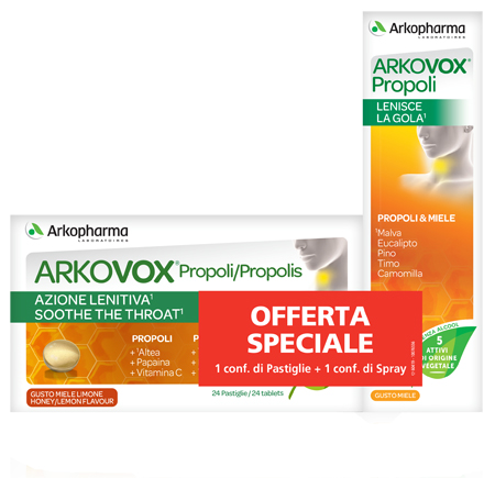 ARKOVOX PROPOLI PACK 24 COMPRESSE + SPRAY 30 ML - Farmacia Murachelli Di Putelli dr. Giovanni