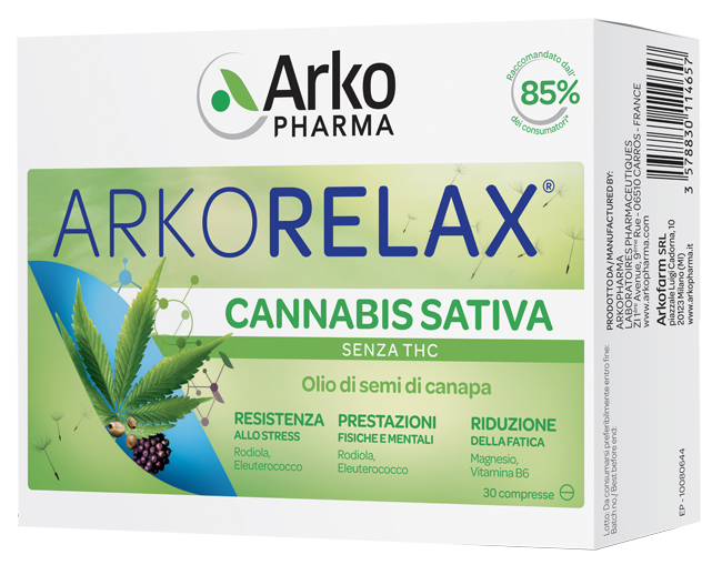 ARKORELAX CANNABIS SATIVA 30 COMPRESSE - Farmacia Murachelli Di Putelli dr. Giovanni