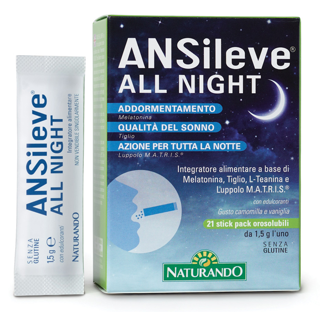 ANSILEVE ALL NIGHT 21 STICK PACK OROSOLUBILI - Farmacia Murachelli Di Putelli dr. Giovanni