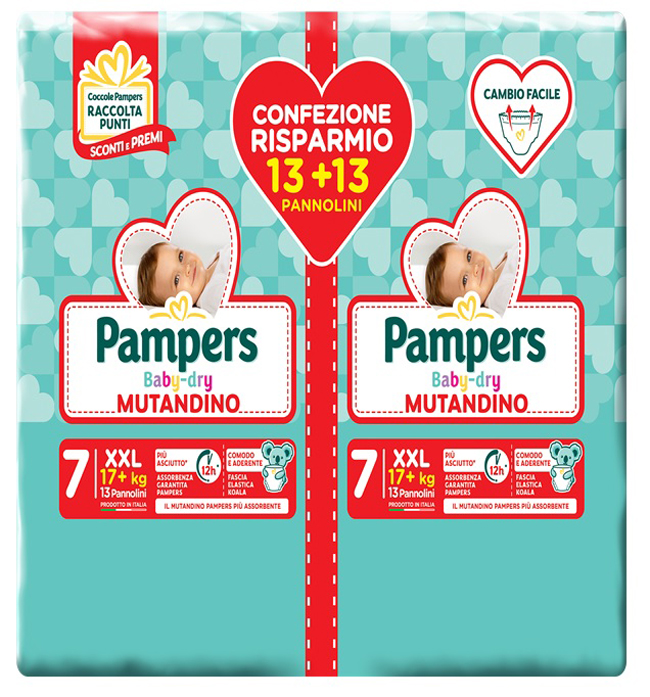 PAMPERS BABY DRY MUTANDINA DUO DOWNCOUNT XXL 26 PEZZI - Farmacia Murachelli Di Putelli dr. Giovanni