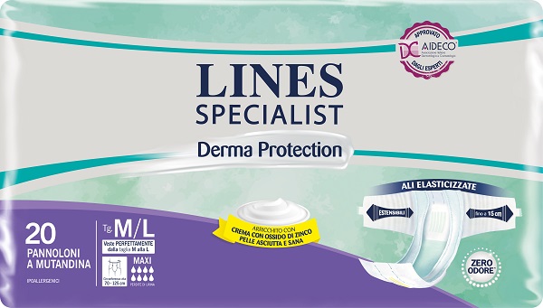 PANNOLONE A MUTANDINA LINES SPECIALIST DERMA MAXI M/L 20 PEZZI - Farmacia Murachelli Di Putelli dr. Giovanni