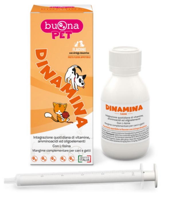 DINAMINA CANI GATTI FLACONE CON SIRINGA DOSATRICE IN PASTA 60 G BUONAPET - Farmacia Murachelli Di Putelli dr. Giovanni