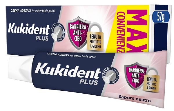 KUKIDENT PLUS BARRIERA ANTI-CIBO NEUTRO CREMA ADESIVA DENTIERE 57 G - Farmacia Murachelli Di Putelli dr. Giovanni