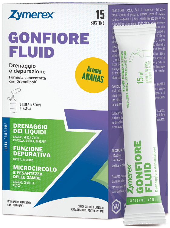 ZYMEREX GONFIORE FLUID ANANAS 15 BUSTINE DA 15 ML CON EDULCORANTI SENZA ZUCCHERI SENZA GLUTINE SENZA LATTOSIO - Farmacia Murachelli Di Putelli dr. Giovanni