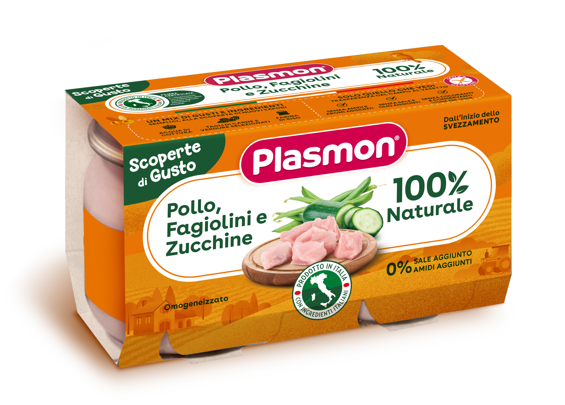 PLASMON OMOGENEIZZATI POLLO FAGIOLINI ZUCCHINE 2 PEZZI DA 120 G - Farmacia Murachelli Di Putelli dr. Giovanni
