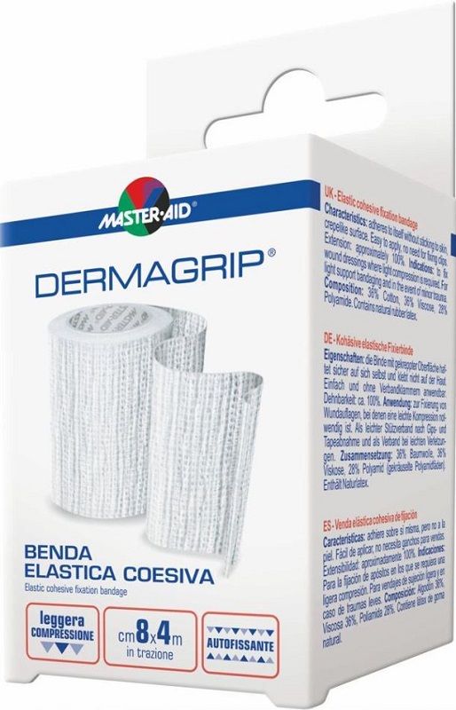 BENDA MASTER-AID DERMAGRIP COESIVA M 4X12 CM 1 PEZZO - Farmacia Murachelli Di Putelli dr. Giovanni