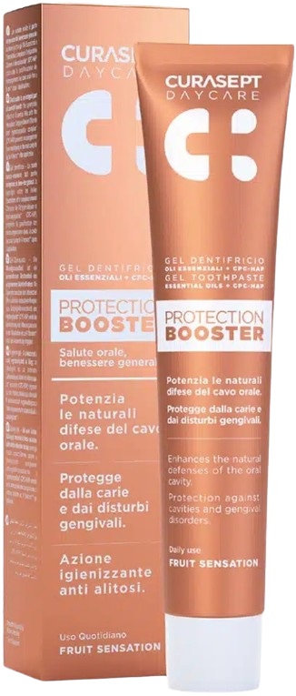 CURASEPT DAYCARE DENTIFRICIO PROTECTION BOOSTER FRUIT SENSATION 75 ML - Farmacia Murachelli Di Putelli dr. Giovanni