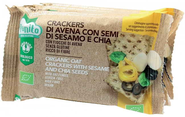 PANITO CRACKERS DI AVENA CON SEMI DI SESAMO E CHIA BIO 4 PEZZI DA 35 G - Farmacia Murachelli Di Putelli dr. Giovanni