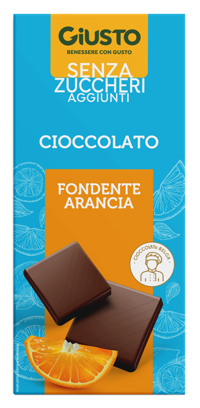 GIUSTO SENZA ZUCCHERO CIOCCOLATO FONDENTE ARANCIA 85 G - Farmacia Murachelli Di Putelli dr. Giovanni