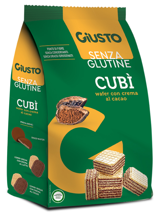 GIUSTO SENZA GLUTINE CUBI' WAFER CACAO 250 G - Farmacia Murachelli Di Putelli dr. Giovanni