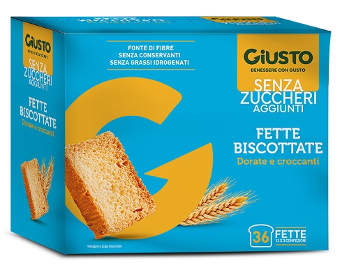 GIUSTO SENZA ZUCCHERO FETTE BISCOTTATE 300 G - Farmacia Murachelli Di Putelli dr. Giovanni