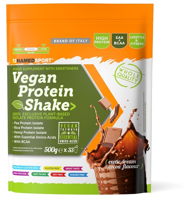 VEGAN PROTEIN SHAKE EXOTIC DREAM COCOA 500 G - Farmacia Murachelli Di Putelli dr. Giovanni