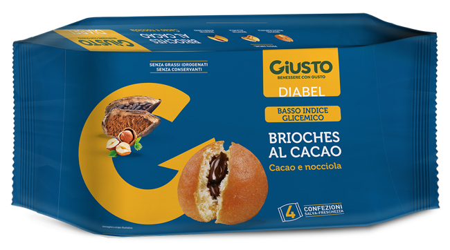 GIUSTO DIABEL BRIOCHE CACAO 4 PEZZI DA 45 G - Farmacia Murachelli Di Putelli dr. Giovanni