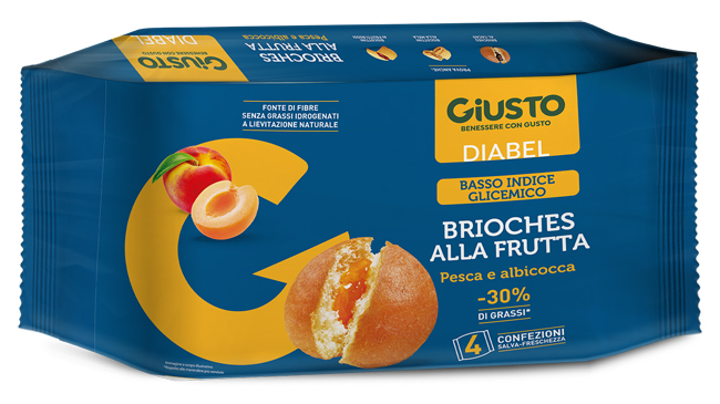 GIUSTO DIABEL BRIOCHE FRUTTA 4 PEZZI DA 45 G - Farmacia Murachelli Di Putelli dr. Giovanni