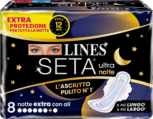 LINES SETA ULTRA ASSORBENTI NOTTE 8 PEZZI - Farmacia Murachelli Di Putelli dr. Giovanni