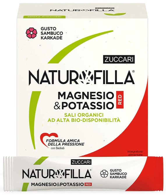 NATUROFILLA MAGNESIO & POTASSIO RED GUSTO SAMBUCO-KARKADE' 28 STICK PACK - Farmacia Murachelli Di Putelli dr. Giovanni