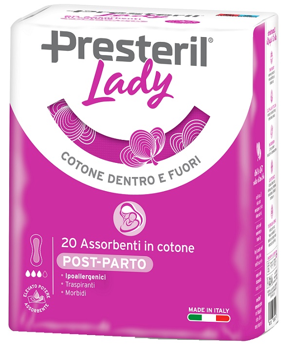PRESTERIL LADY ASSORBENTE POST PARTO 20 PEZZI - Farmacia Murachelli Di Putelli dr. Giovanni