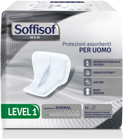 PANNOLONE PER INCONTINENZA SAGOMATO SOFFISOF MEN LEVEL 1 12 PEZZI - Farmacia Murachelli Di Putelli dr. Giovanni