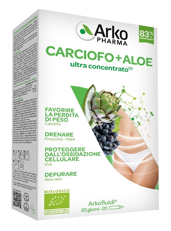 ARKOFLUIDI CARCIOFO+ALOE VERA 20 FLACONCINI 200 G - Farmacia Murachelli Di Putelli dr. Giovanni