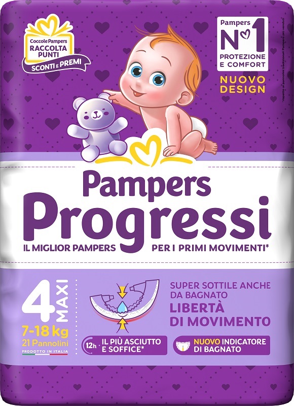 PAMPERS PROGRESSI MAXI 21 PEZZI - Farmacia Murachelli Di Putelli dr. Giovanni