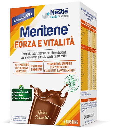 MERITENE FORZA E VITALITA' CIOCCOLATO 5 BUSTINE DA 30 G - Farmacia Murachelli Di Putelli dr. Giovanni