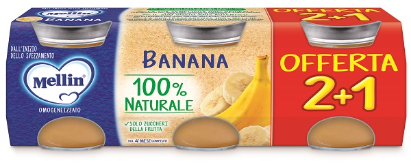 MELLIN OMOGENEIZZATO BANANA 3 PEZZI DA 100 G - Farmacia Murachelli Di Putelli dr. Giovanni