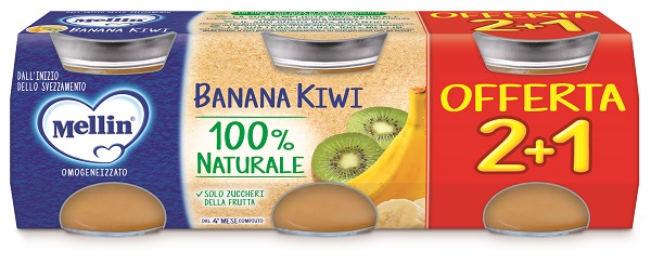 MELLIN OMOGENEIZZATO BANANA KIWI 3 PEZZI DA 100 G - Farmacia Murachelli Di Putelli dr. Giovanni